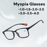 Ultralight Anti Blue Light Myopia Glasses Men Women Comfortable Square Frame Near Sight Eyeglasses Finished minus Sight Glasses