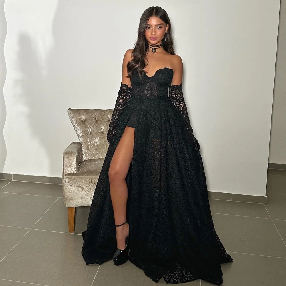 

Epoch Luxury Lace Evening Dress فساتين السهرة 2024 New Arabia Elegant Women Sexy Cocktail Party Prom Gown With Slit Customized