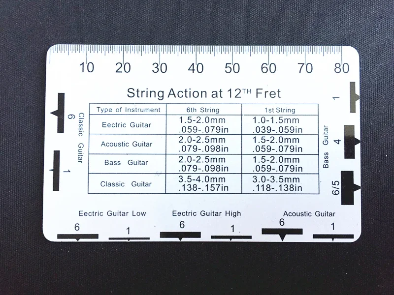 Hot 1Pc New Guitar String Action Gauge Ruler Baroque Bass Guitar String Pitch Luthier Tool for String Instruments Accessories