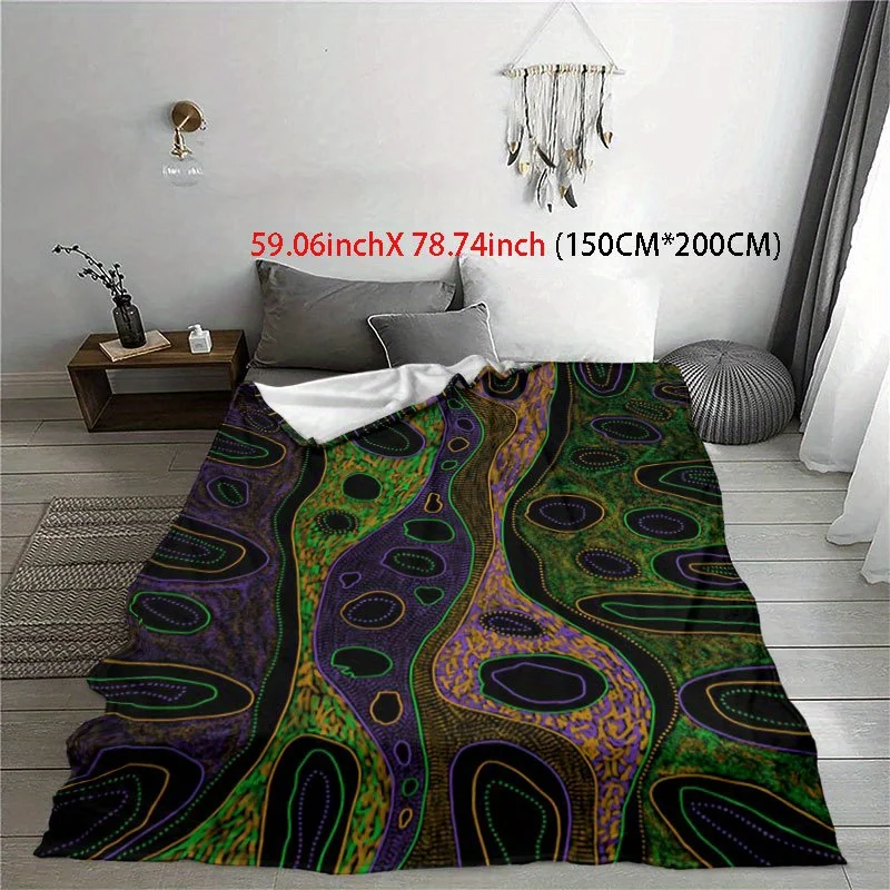 Abstract Art Expression Blanket Reversible Flannel Throw for Modern Decor AllSeason Comfort Creative Design Gift