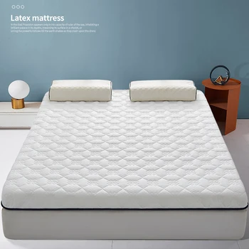 새로운 라텍스 매트리스 탄성 쿠션 홈 접이식 부드러운 싱글 더블 다다미 매트 슬리핑 패드 두꺼운 스폰지 쿠션 매트리스