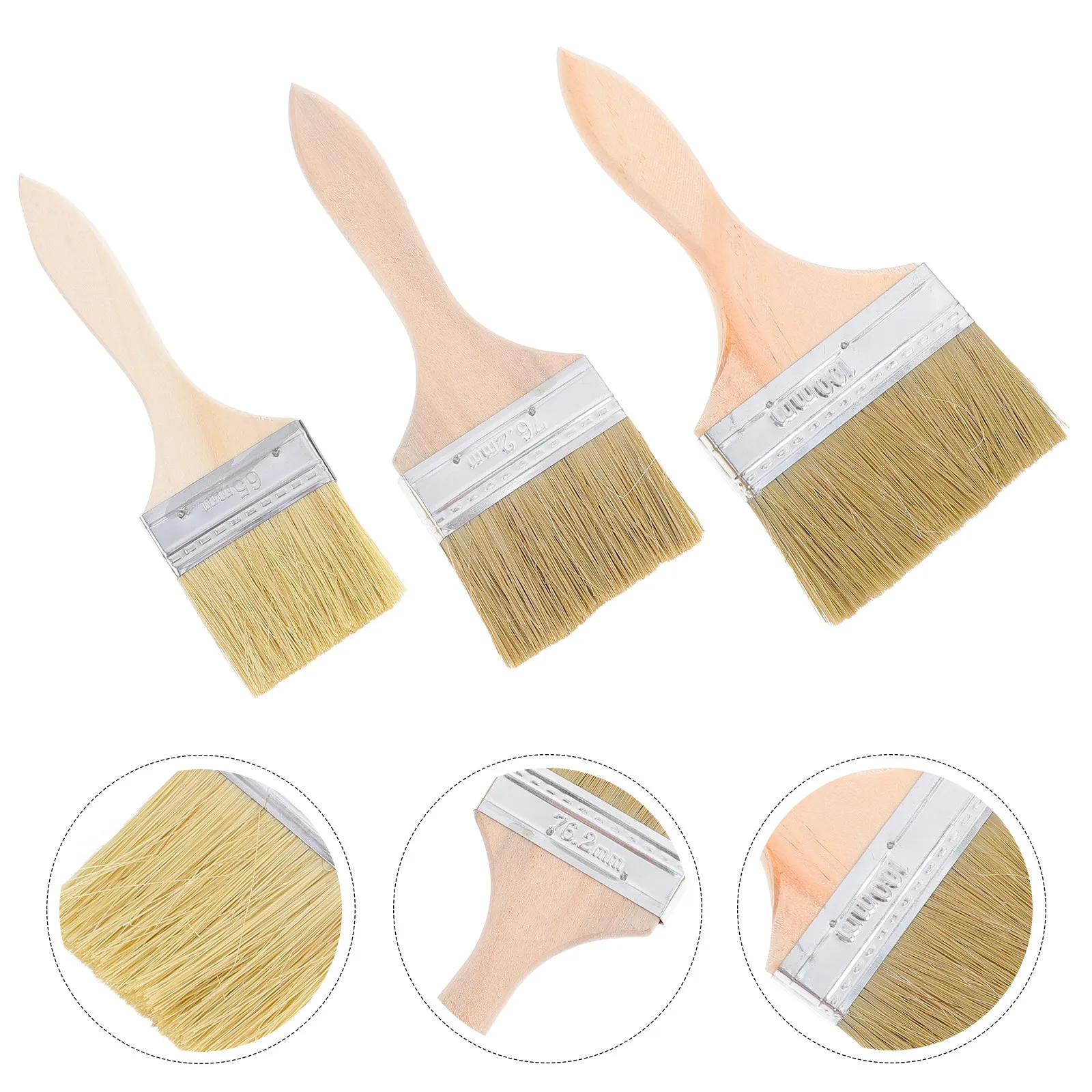 

Набор из 3 кистей для покраски с утолщенными деревянными ручками, универсальное применение для террас, заборов, мебели, стен, нанесения пропитки и лака, DIY