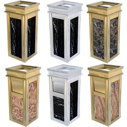 Office Trash Can Recycling Garbage Stainless Steel Trash Can Office Golden Luxury Storage Lixeira Banheiro Household Products