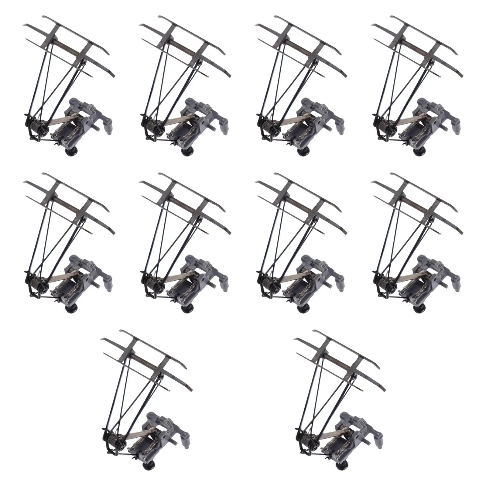 10 Pieces Train Model Railway Trains Accessories Arm Pantographs Bow DIY Building Kit 1/87 HO Scale Electric Traction Antenna