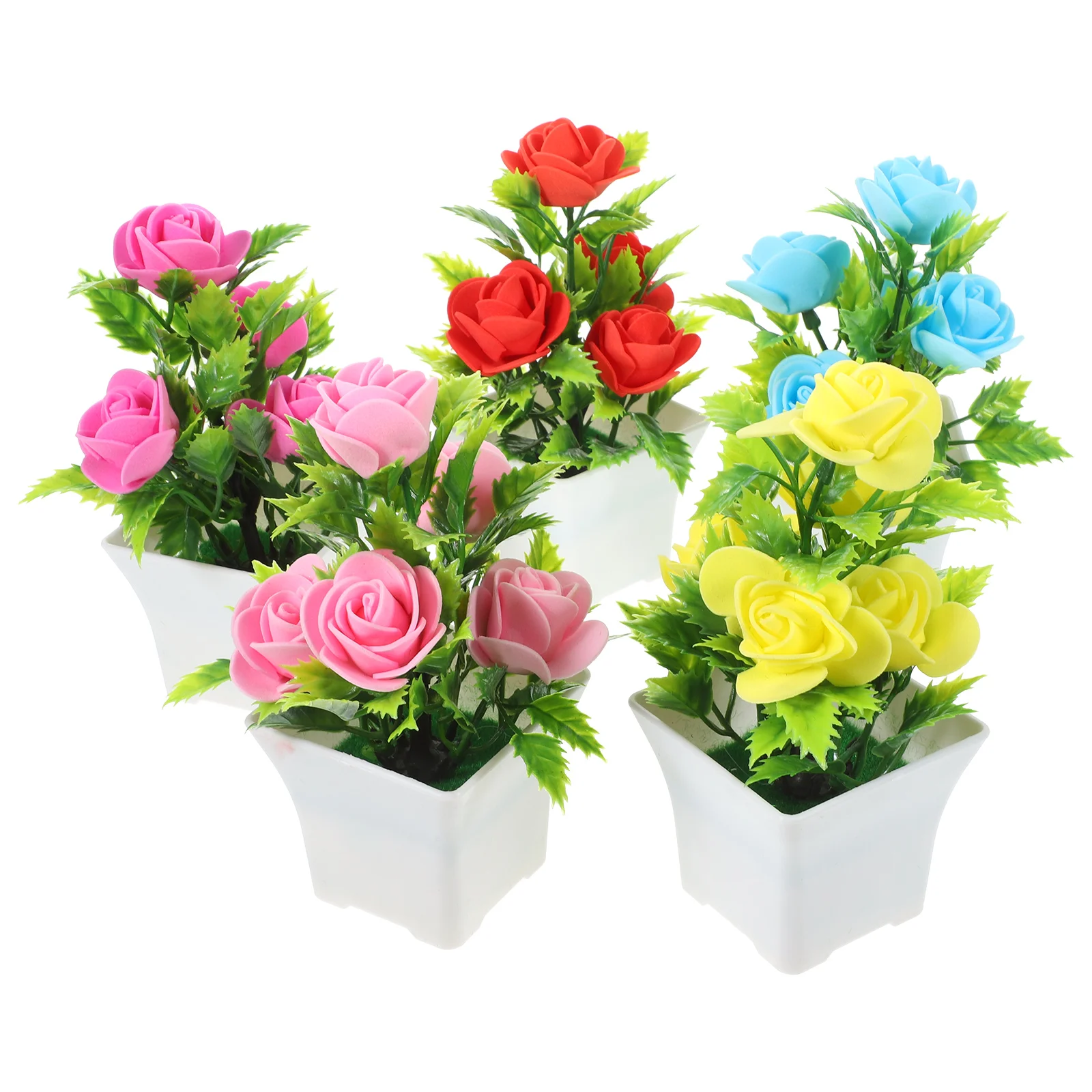 

5 Pcs Garden Desktop Ornaments 5pcs Artificial Potted Plant Flower for Plastic Simulated Fake