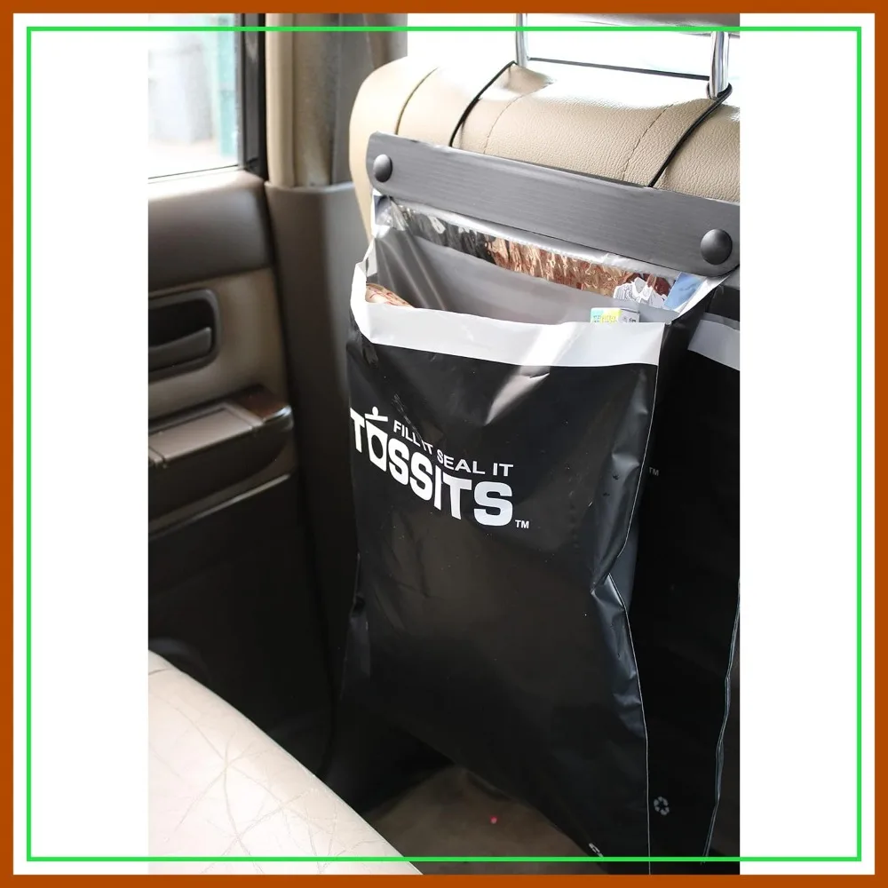 

Recycled Disposable Car Trash Bags – Leakproof, Smell Proof Hanging Garbage Bags for Car, Truck, SUV, RV – 7 Count, Black