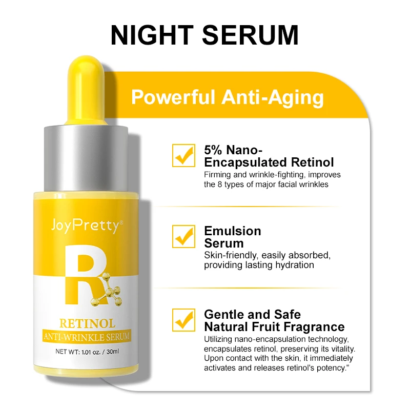 Retinol Serum Vitamin C for Face Set Whitening Cream for Dark Skin Spot Remover Facial Care Collagen Anti-Wrinkle Aging Cosmetic