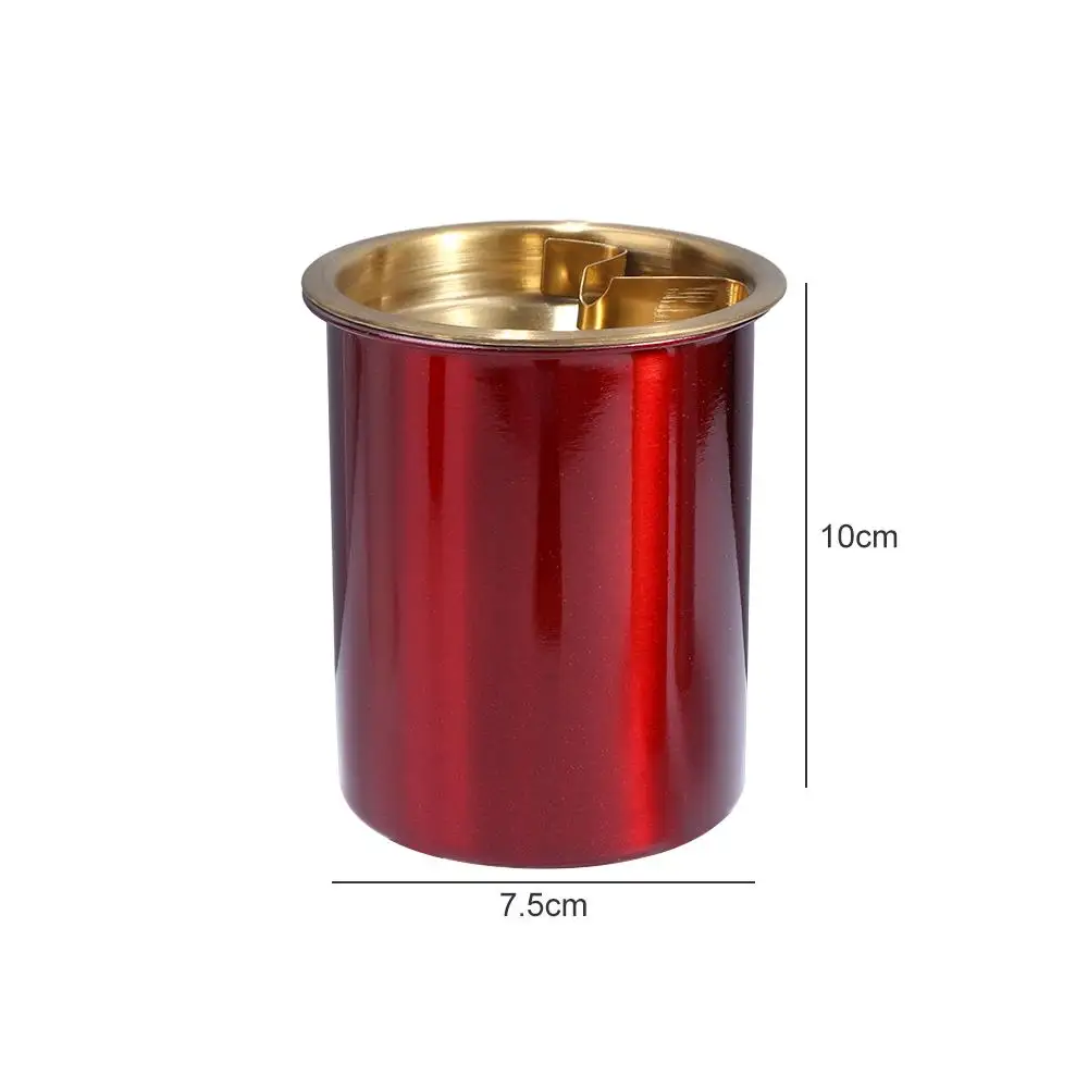 Portable Stainless Steel Round Ashtray Smoke Holder Office Home Decor Anti-Smoke Windproof Detachable Table Gadget