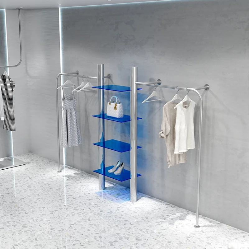 Hanger Shelf Hall Rack Garment Modern Palazzo Woman Storage Boutique Clothing Rack Drying Extension Stand Industrial Low
