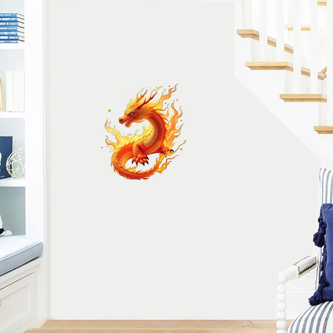 Three Ratels Q120 Golden auspicious dragon Art Wall Stickers for Home Decoration IPDA decals Car decals Waterproof