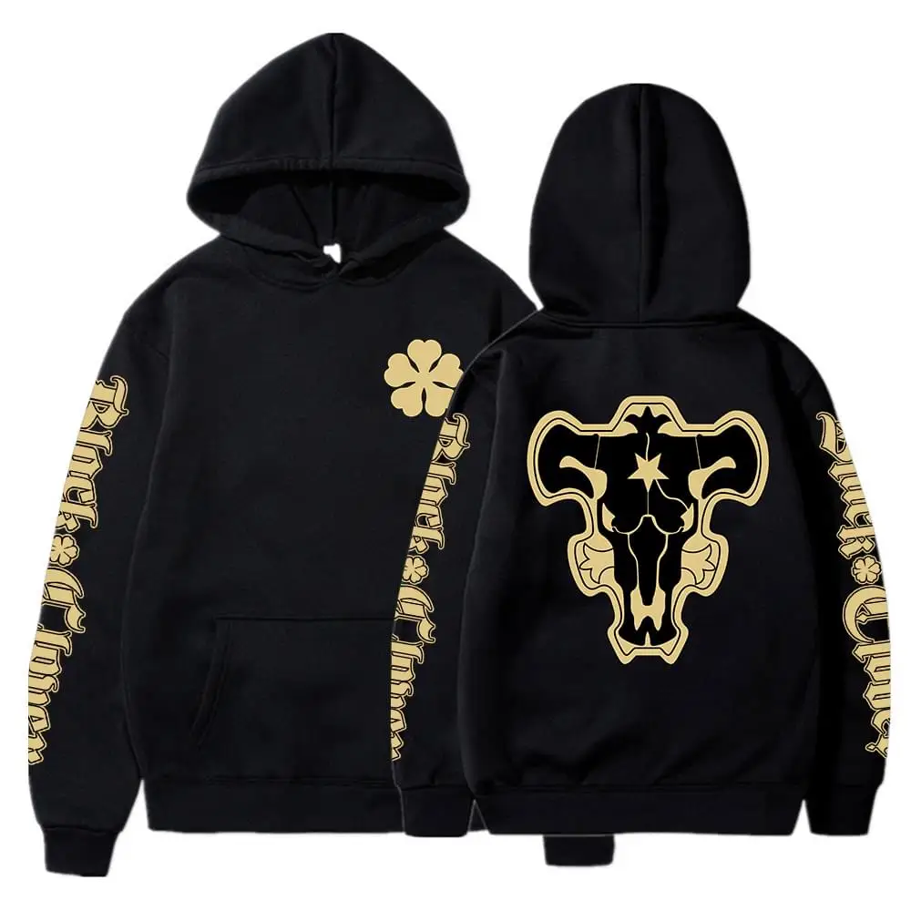 Anime Black Clover Black Bulls Squad Emblem Hoodies Yami Asta Magic Knights Sweatshirts Men Women Casual Harajuku Streetwear