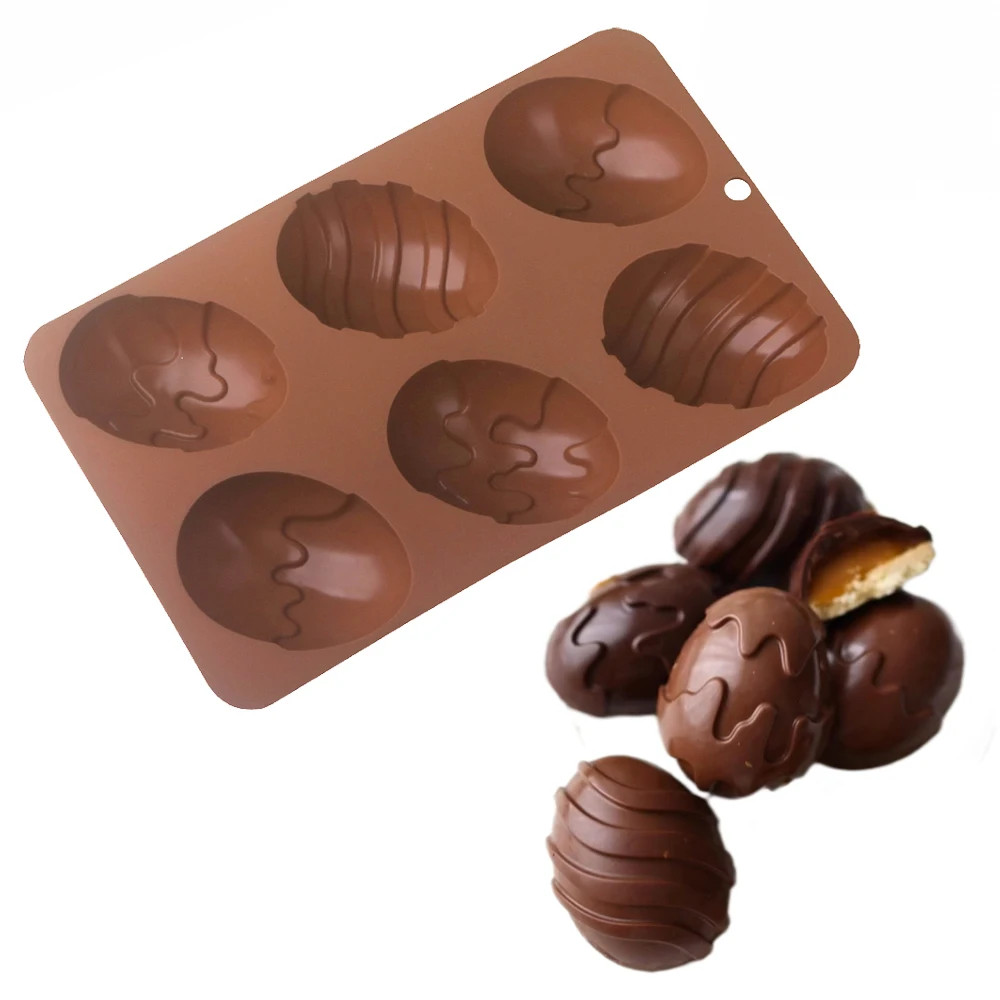 6-Cell Easter Egg Decoration Silicone Cake Mold Chocolate Mold DIY Hand Drawn Easter Eggs Kitchen Tools Silicone Baking Mold