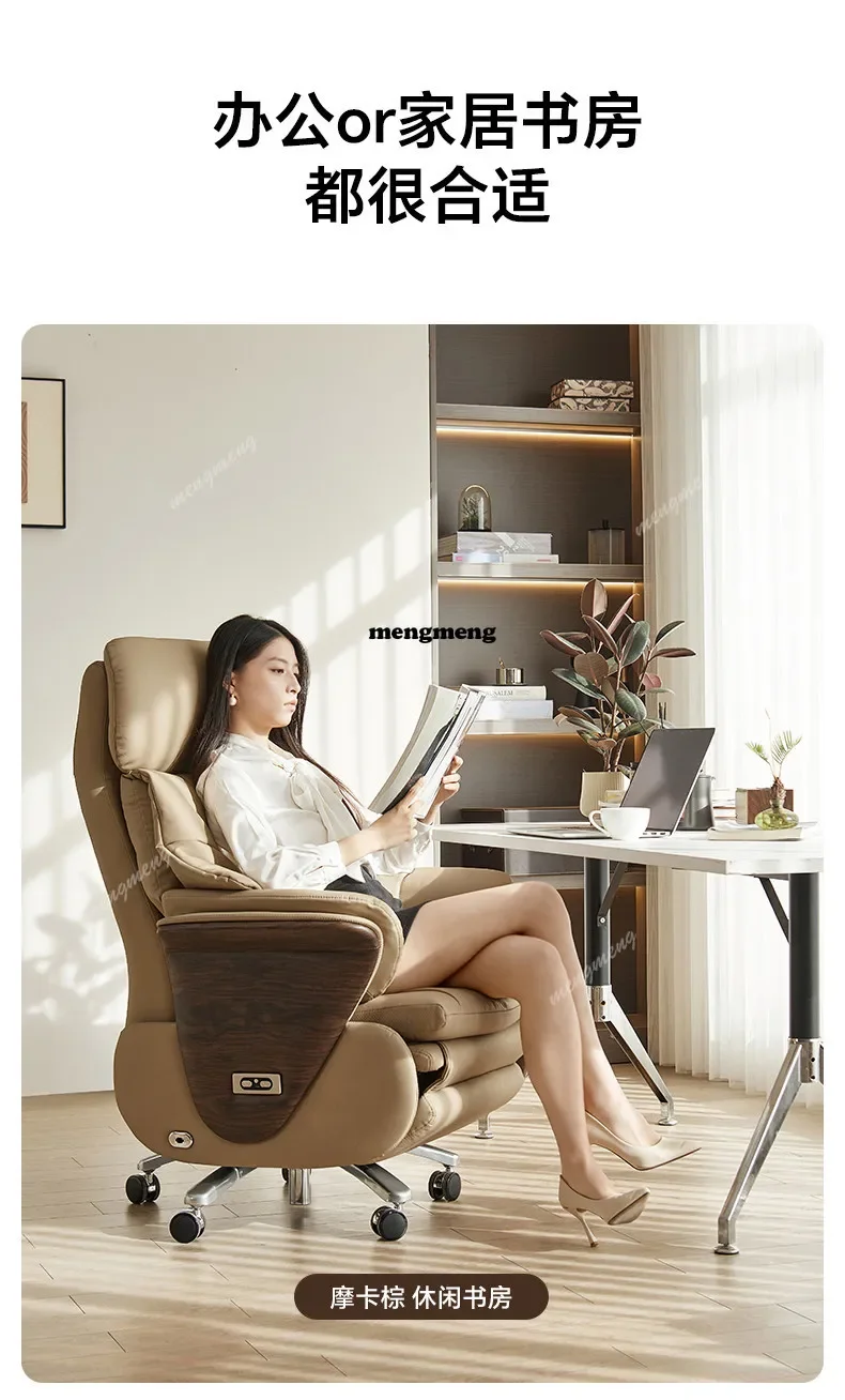 Cadeira de escritório ergonômica de couro elétrica de alta qualidade para massagem, ideal para sonecas e uso prolongado no escritório, em promoção.