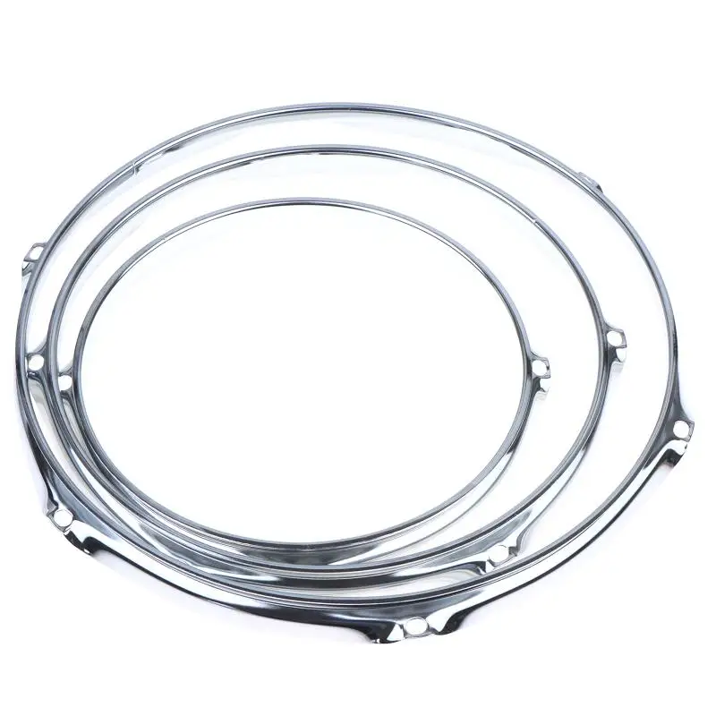 Aros de tambor de 8/10/12 pulgadas con silenciadores, de repuesto, de hierro plateado, de alta resistencia, con protector de aro y protector de aro de tambor
