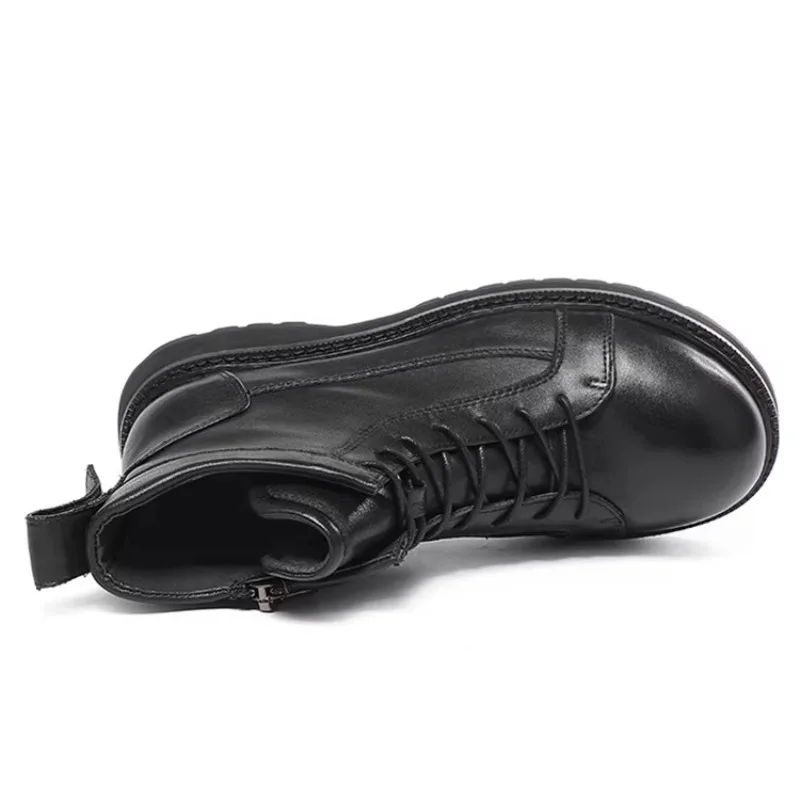 New British Fashion Cowhide Chelsea Boots Men's Hiking Shoes Comfortable Casual Motorcycle Work Boots Male Outdoor Ankle Boots