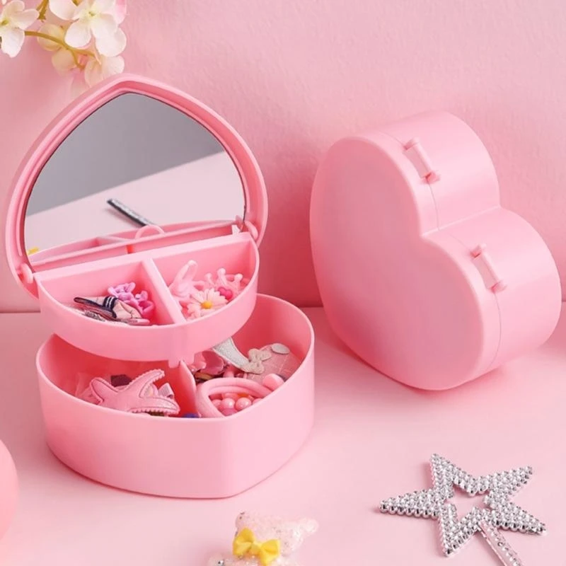 

Makeup with Mirror Jewelry Storage Box Drawer Display Case