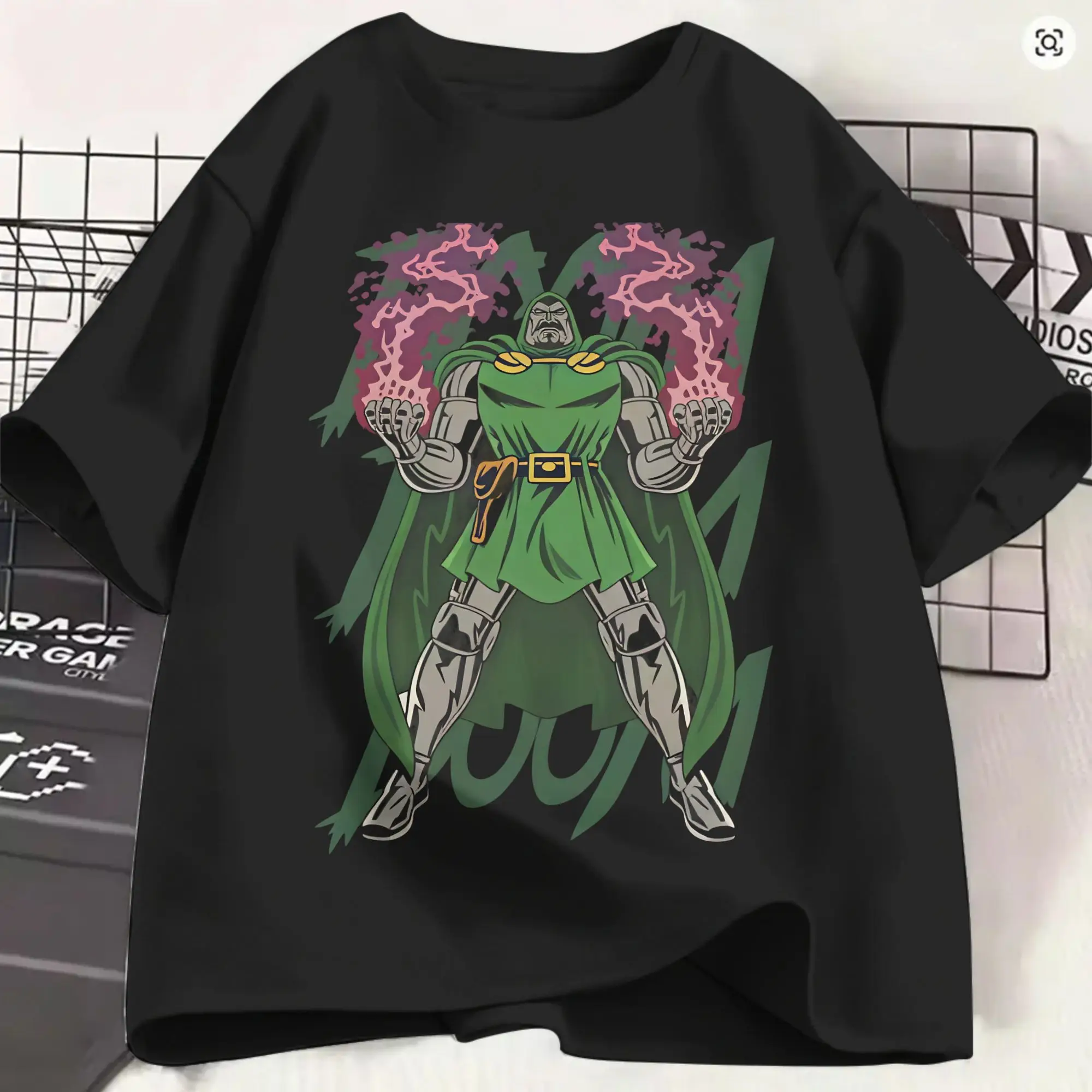 Casual T-Shirt Summer Dr Dooms Leisure T Shirts  Pure Cotton Tshirt for Men Y2K Retro Pattern Short Sleeve Clothes