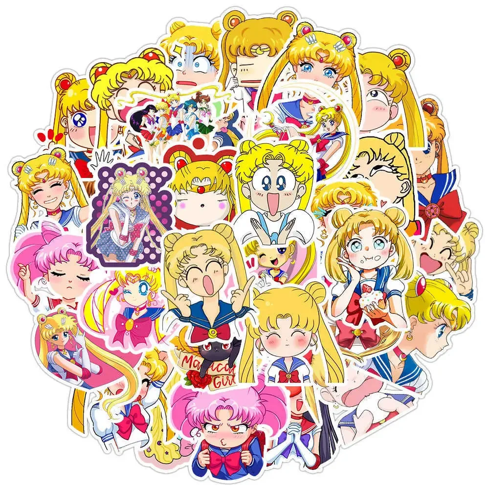 

50pcs Non-Repeating Sailor Moon Graffiti Stickers Make Your Luggage Stand Out – Great for Travelers