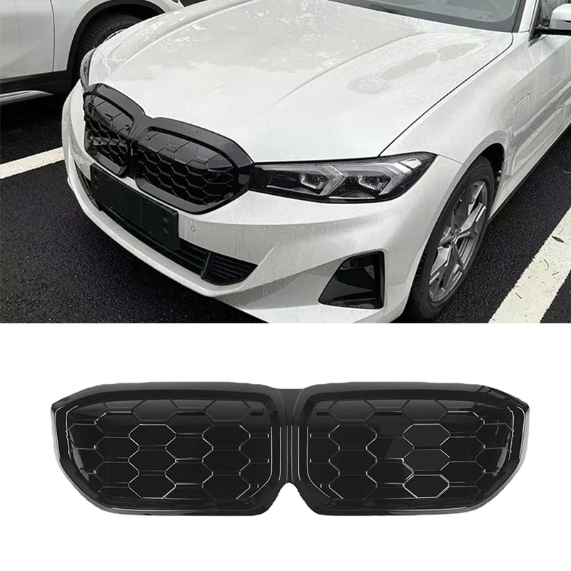 

Car Front Bumper Grille Kidney Racing Grill Grilles For BMW i3 2022 2023 2024 Gloss Black