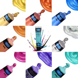Metallic Acrylic Paint 8 Colors 75ml Set Gold Silver Bronze Antique Wall Painting DIY Waterproof Graffiti Art Supplies