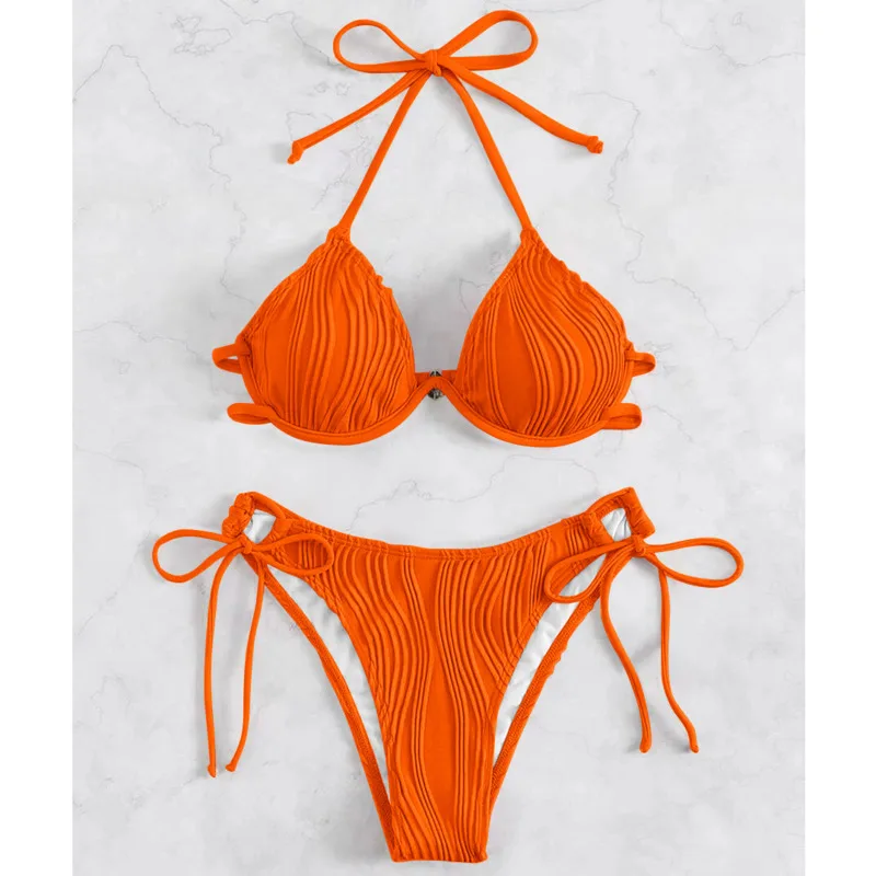 Sexy Underwire Bikinis 2024 Swimsuits Women Swimwear Push Up Female Beach Swim Wear Bathing Suits Bikini Set Pool Bather Summer