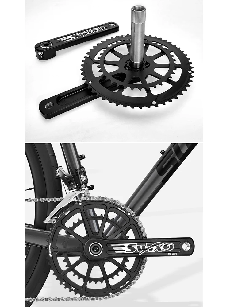 SWTXO RX Road bike crank 170MM 172.5MM 175MM Hollow integrated single Crank Compatible DUB Bottom Bracket