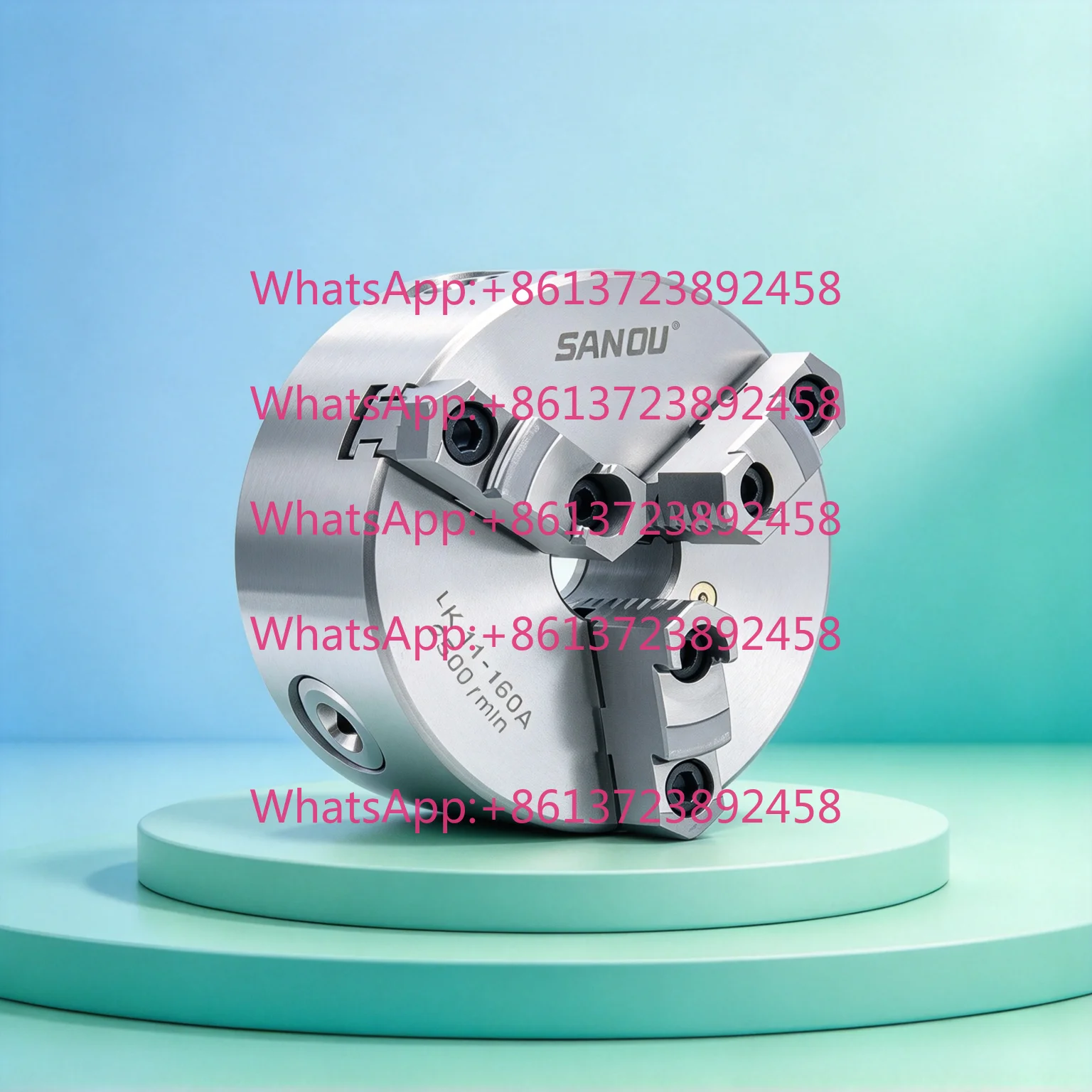 SANOU K11-160A 3 Jaw Self-Centering Lathe Chuck with Reversible 2-Piece Jaws High Precision 160mm Scroll Chuck