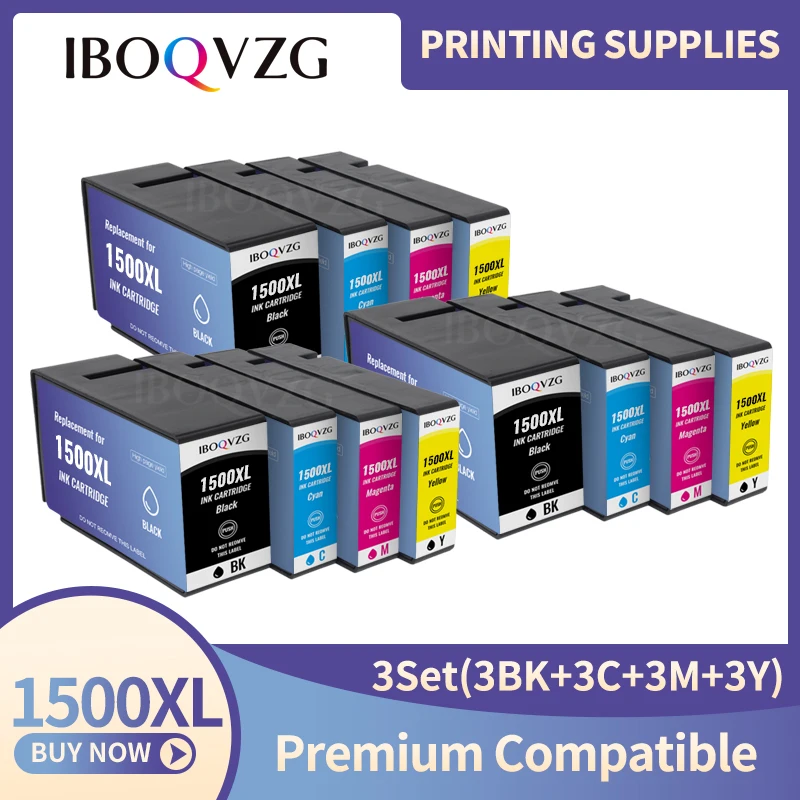Remplacement de cartouche d'encre Compatible IBOQVZG pour Canon PGI-1500XL PGI-1500 XL 1500XL pour MAXIFY MB2050 MB2150 MB2350 MB2750