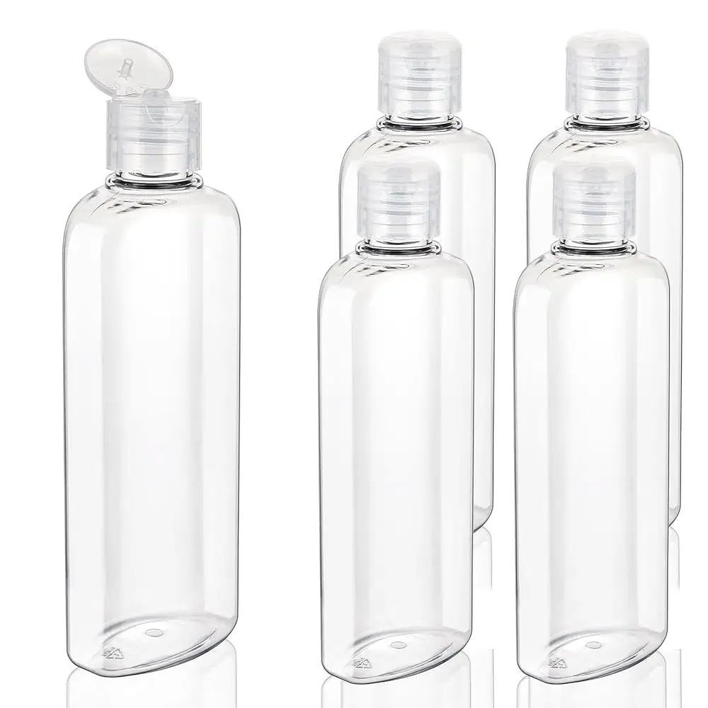 

Дорожные флаконы для шампуня и кондиционера, 7,7 унций, 5 штук, герметичные пластиковые бутылки с откидной крышкой, многоразовые контейнеры