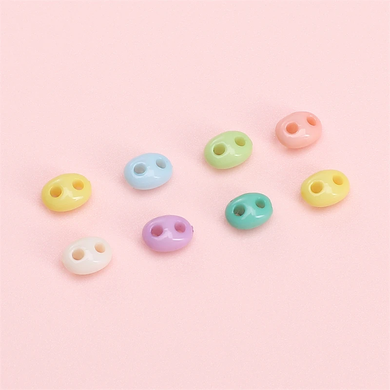 100/200 pièces 6x4mm perles en forme de nez de cochon mignon perles acryliques colorées pour la fabrication de bijoux accessoires de bricolage collier perles en vrac