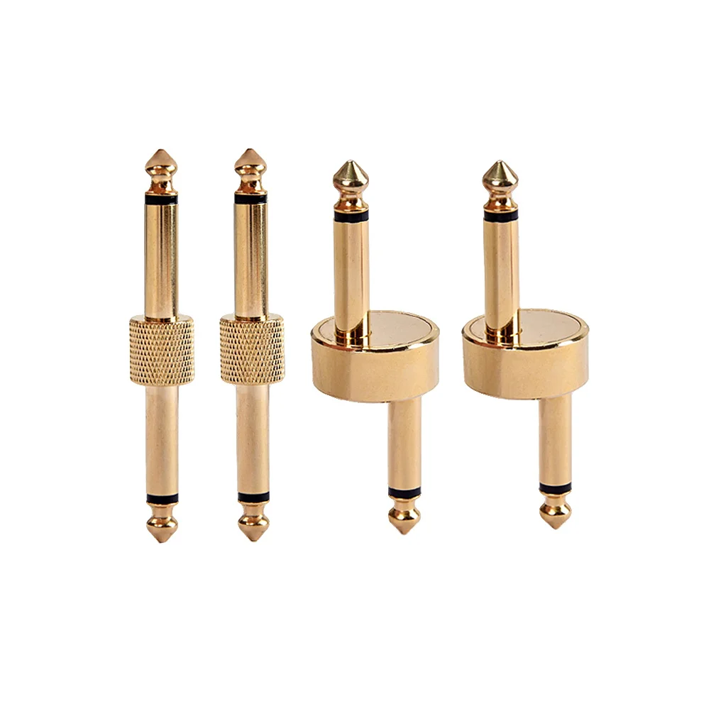 

4 pcs Straight Z Type Audio Coupler Golden Guitar Effect Pedal Connector All Metal Instrument Pedal Board Accessories Plug