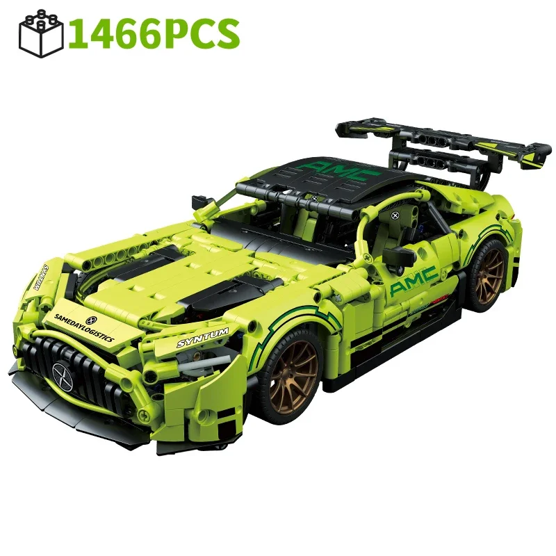 NIEUWE technische 1:14 groene AMG GT50 racewagen bouwstenen set - 1466PCS modelkit voor jongens en volwassenen verjaardagscadeau