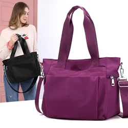 Bolso de mano sencillo y a la moda para mujer, bolsa de hombro ligera de gran capacidad, informal, de mano