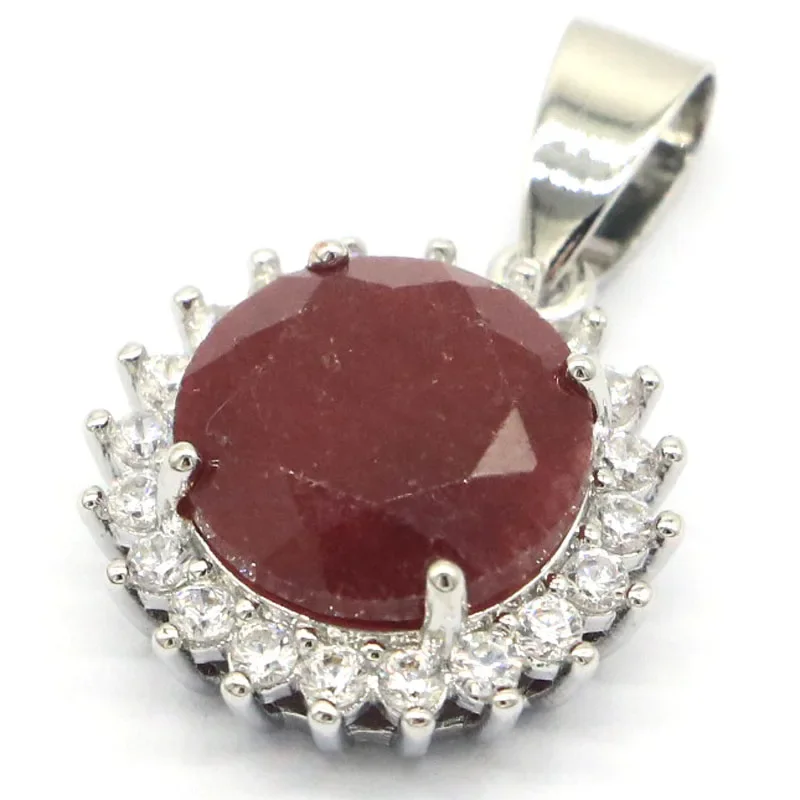 Buy 2 Get 1 Free 3.5g Customized 925 Solid Sterling Silver Pendant Red Ruby Blue Sapphire Real Green Emerald White CZ