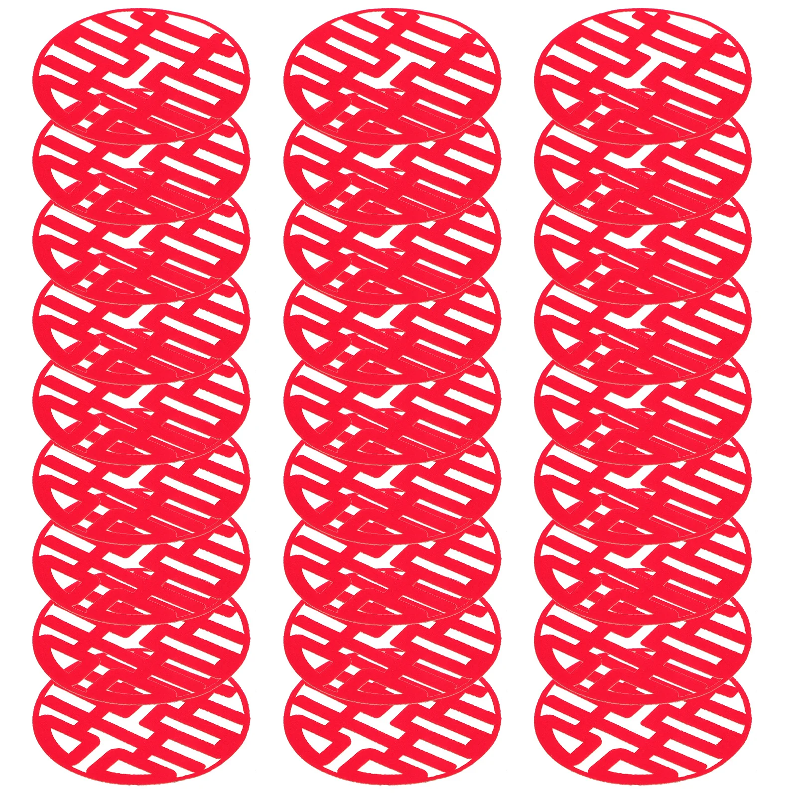 30Pcs Chinese Wedding Xi Stickers Non-Woven Red Paper-Cuts Traditional Decorations Happy Festival Atmosphere Wedding Decorations