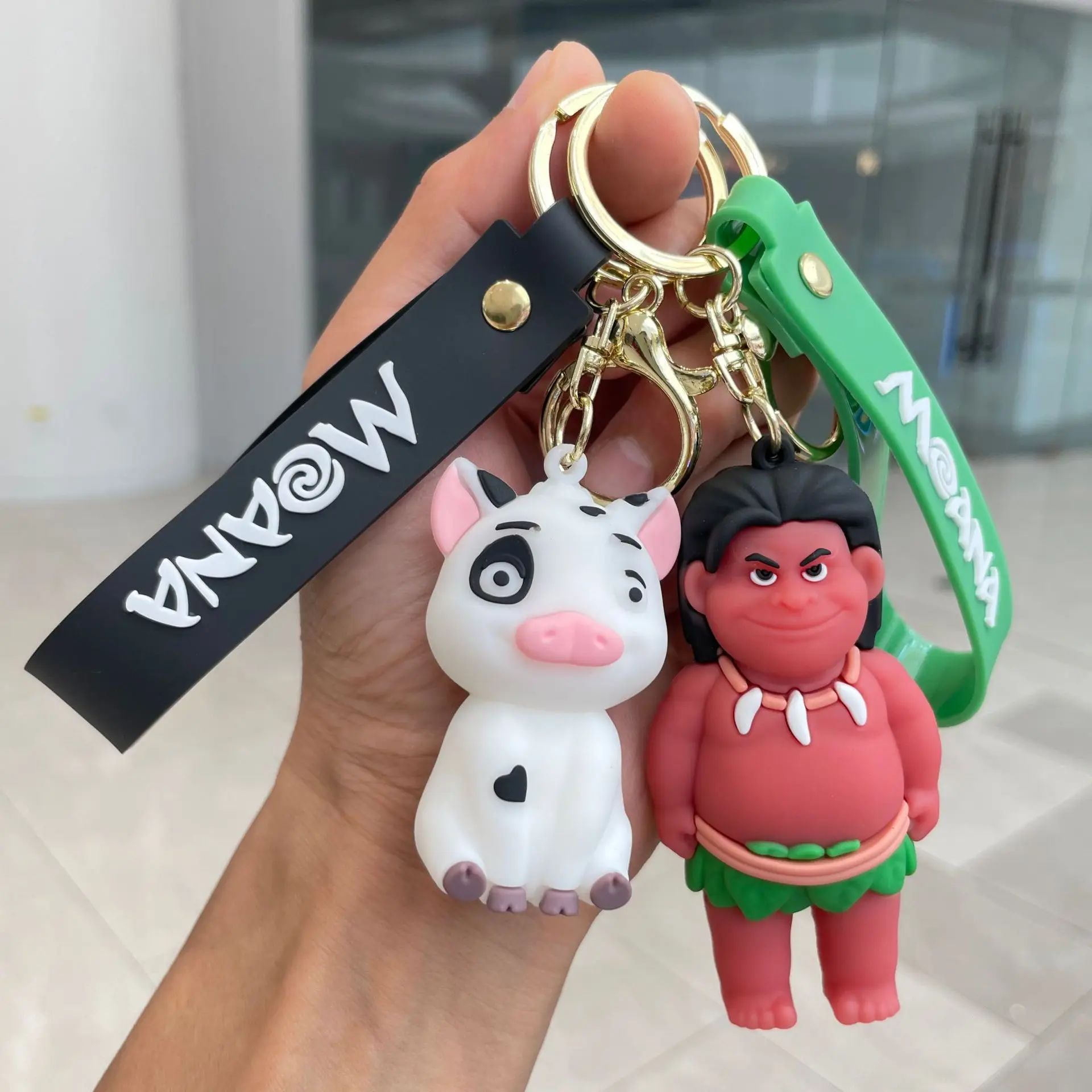 Creative Ocean Adventure Key chain lovely Silly Chicken Moana Maui key chain men and women bag pendant gift