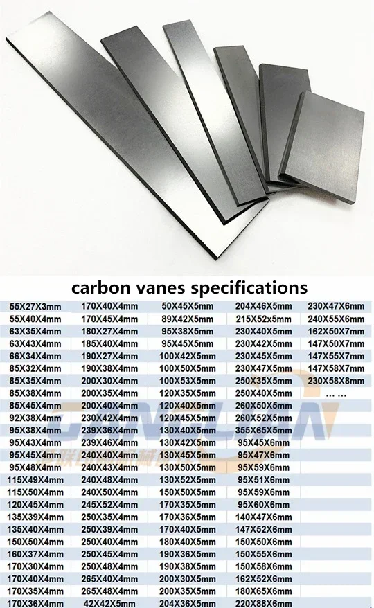 7 Pcs Carbon Vane 170*40*4 Mm Graphite Vanes for Vacuum Pump Air Pump Carbon Sheet Compressor Blade Graphite Sheet