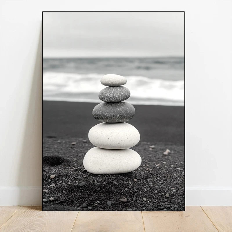 Classic Zen Stone Still Life Posters Prints Canvas Printing Modern Wall Art Picture for Yoga Studio Living Room Home Decor Gifts