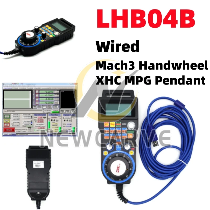Imagem -02 - Controlador Xhc Lhb04b Whb04b Mach3: Volante Pendente Mpg com Fio sem Fio para Gravação de Torno Cnc de Eixos Newcarve