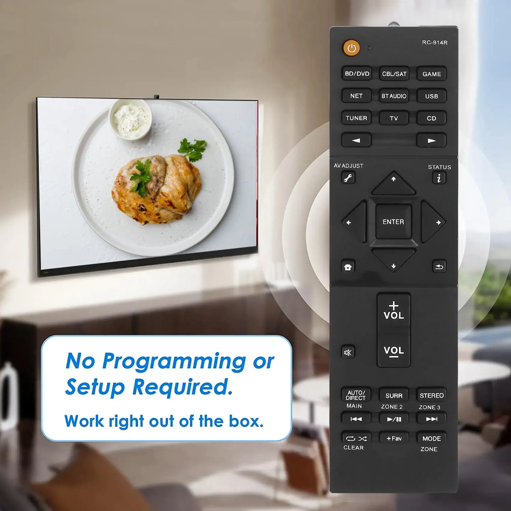 Mando a distancia de repuesto para reproductor amplificador AV Pioneer RC-914R