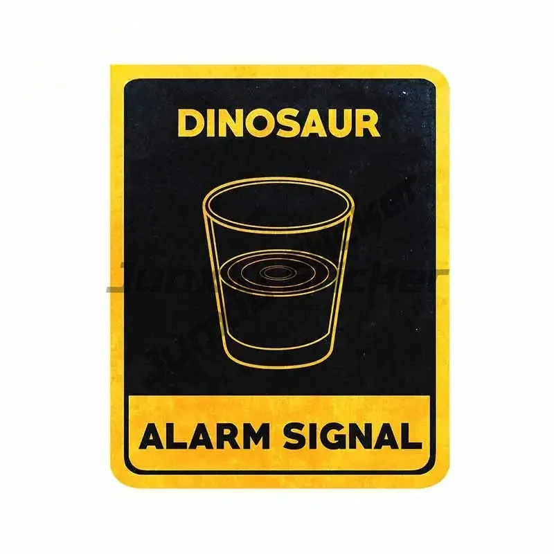 

For Dinosaur Alarm Signal Decal Bumper Laptop Car Stickers Occlusion Scratch Bumper RV Car Assessoires