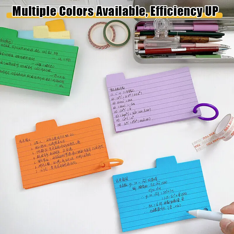 Imagem -03 - Colorido Index Cards Grupo Binder Ruled Note Card Tabela Estudando Cartões Study Cartões Notepads Office Material Escolar 300 Pcs