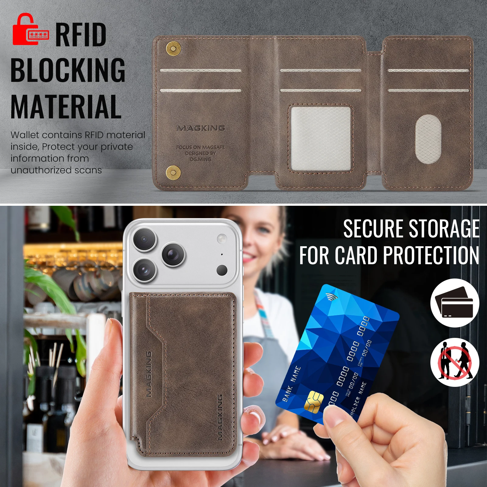 MagSafe Wallet RFID Blocking Magnetic Card Holder