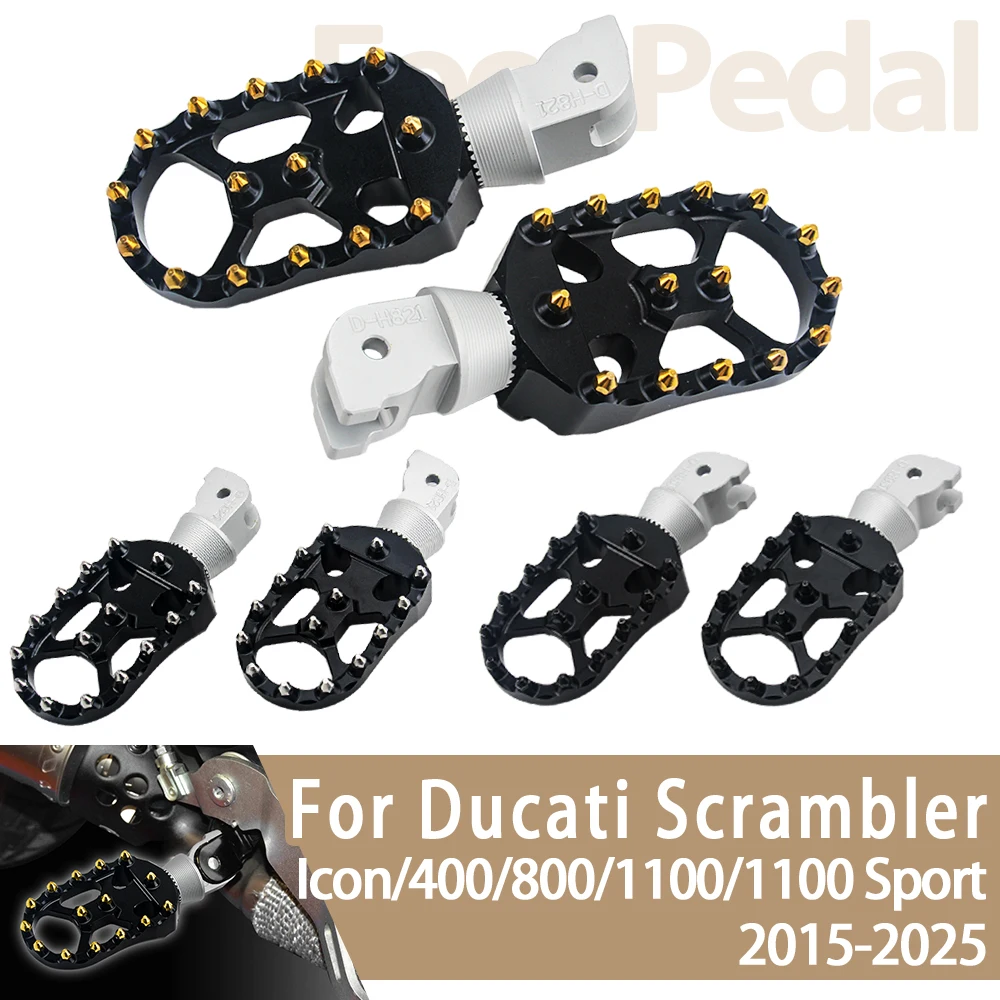 

Для Ducati Scrambler 800 1100 Sport Pro 400 FULL THROTTLE Icon Темные подножки, подставки для педалей, 1 пара передних подножек для мотоцикла, часть