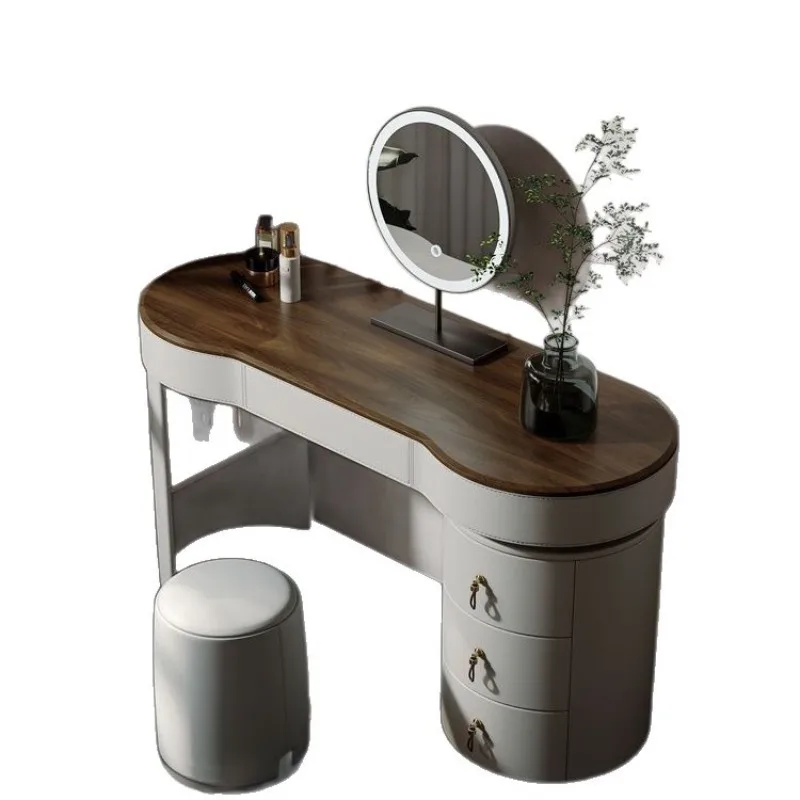 Removable stretch dresser saddle leather simple bedroom light luxury modern walnut rock slab countertop dresser