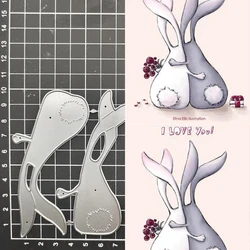 Rabbit Metal Cutting Dies Stencil Scrapbooking DIY Album Stamp Paper Card Embossing Decor Craft New Dies for 2023