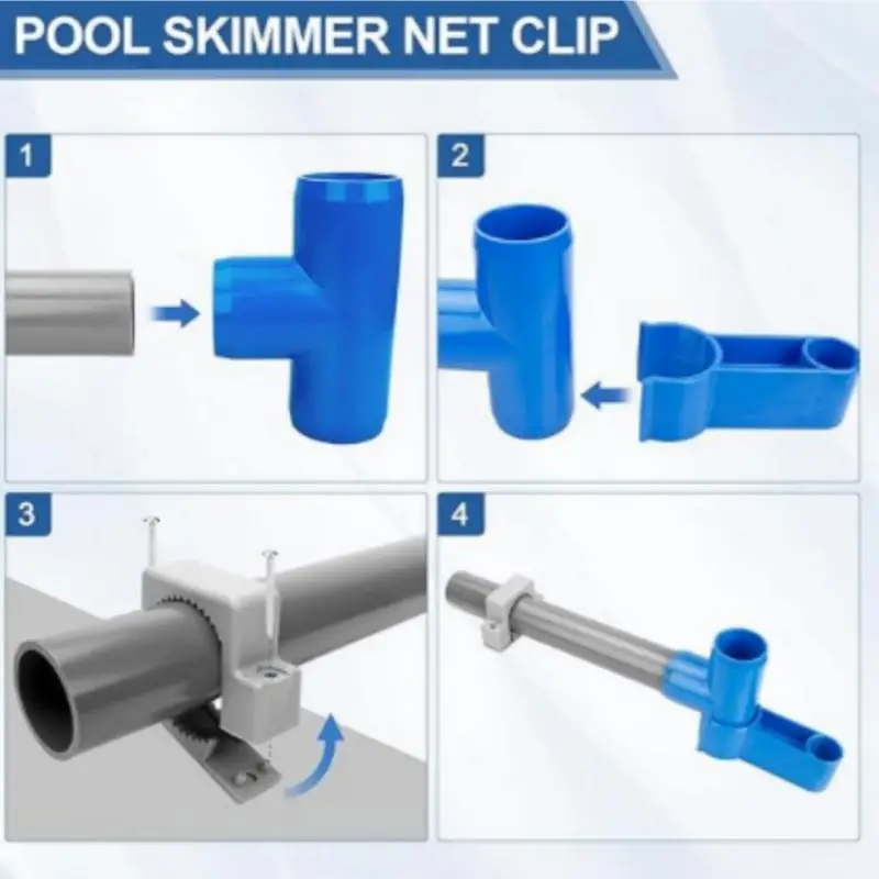 Pool Skimmer Net Mounting Kit Pool Skimming Net Mounting Hardware Swimming Pool Skimmer Net Rubbish Cleaning Rake Mesh Leaf Nets