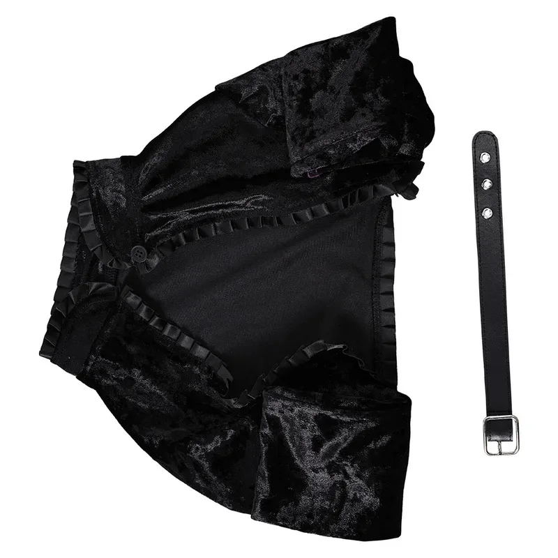 ضبابي تأثيري المخملية شال قصير فيلم ليزا فرانكنشتاين زي تمويه الكبار النساء لعب الأدوار فانتازيا ملابس الإناث هالوين #6