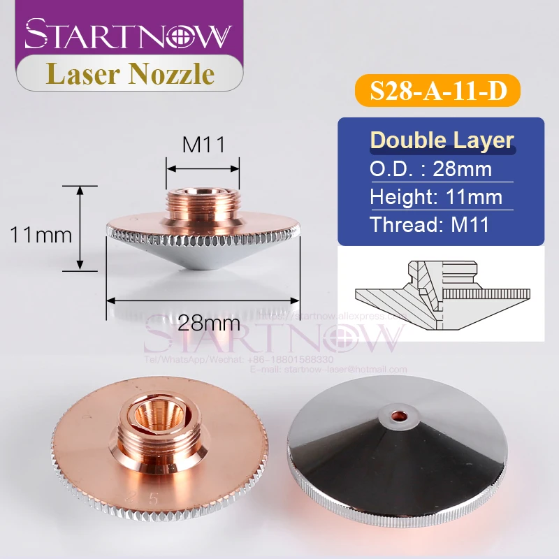 Startnow Laser Cutting Nozzle Single Double Layer For Precitec WSX Raytools CNC Fiber Laser Head Nozzle Cutting Welding Machine