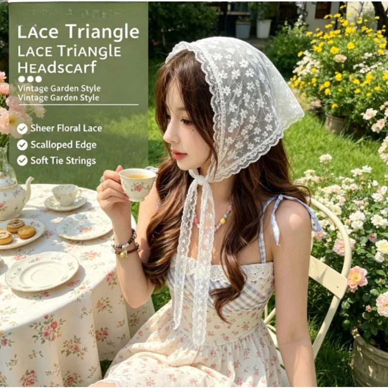 2026 New Lace Triangle Kerchief Women Overlay Skirt Apron Hem Layering Mesh Waist Sash Decorative Hip Cover Skirt Panel